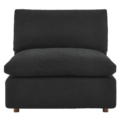 Commix Down Filled Overstuffed Boucle Fabric Armless Chair by Furniture For America