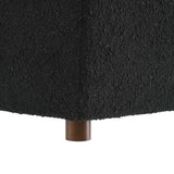 Linden Down Filled Overstuffed Boucle Fabric Armless Chair in Black