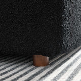 Linden Down Filled Overstuffed Boucle Fabric Armless Chair in Black
