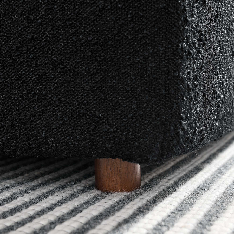 Linden Down Filled Overstuffed Boucle Fabric Armless Chair in Black