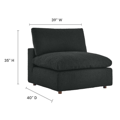 Commix Down Filled Overstuffed Boucle Fabric Armless Chair by Furniture For America