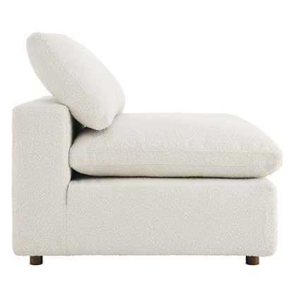 Commix Down Filled Overstuffed Boucle Fabric Armless Chair by Furniture For America