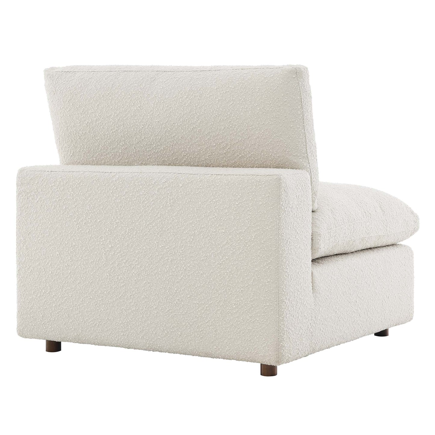 Commix Down Filled Overstuffed Boucle Fabric Armless Chair by Furniture For America