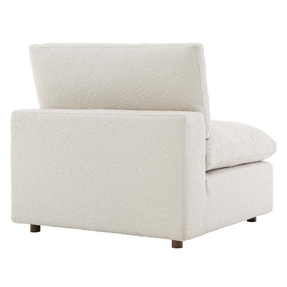 Commix Down Filled Overstuffed Boucle Fabric Armless Chair by Furniture For America