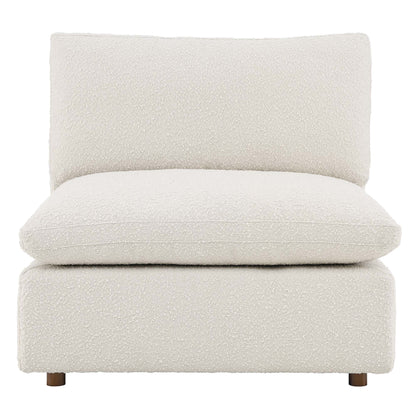 Commix Down Filled Overstuffed Boucle Fabric Armless Chair by Furniture For America