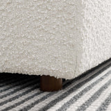 Linden Down Filled Overstuffed Boucle Fabric Armless Chair in Ivory
