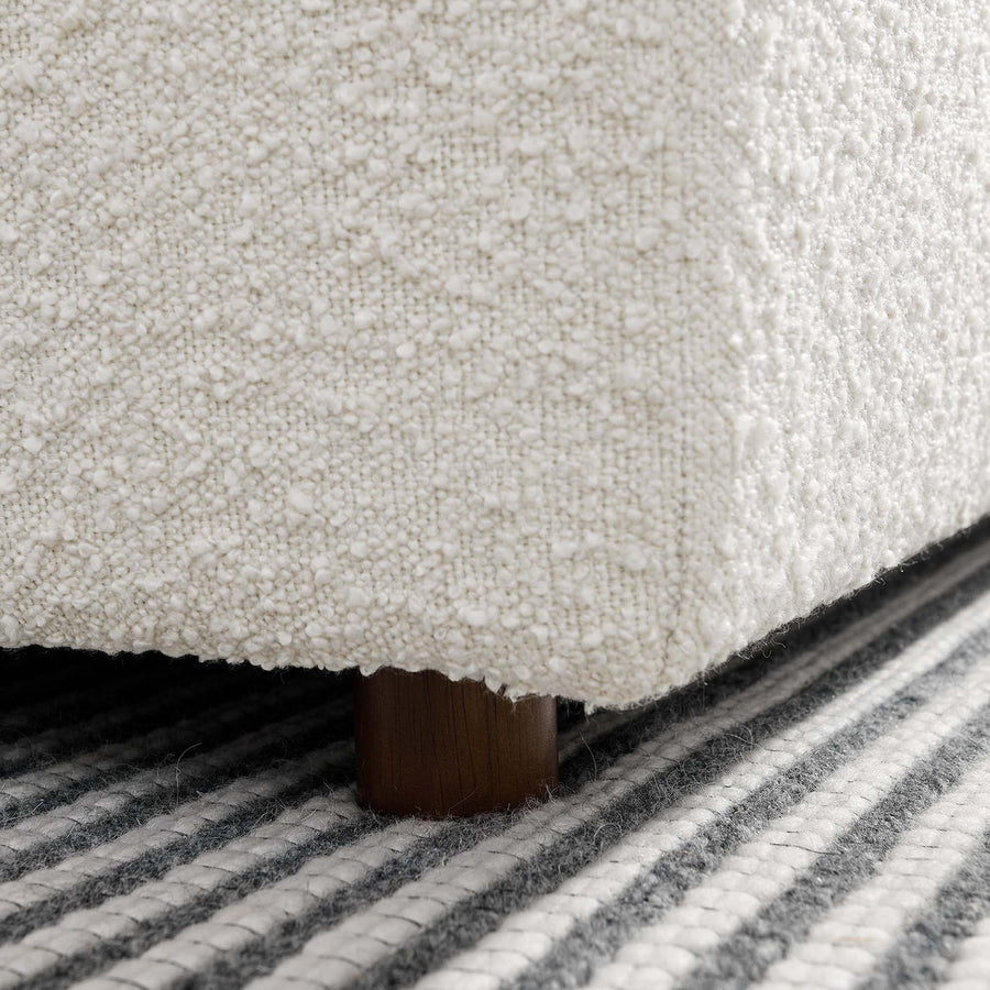 Linden Down Filled Overstuffed Boucle Fabric Armless Chair in Ivory