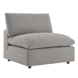 Linden Down Filled Overstuffed Boucle Fabric Armless Chair in Light Gray