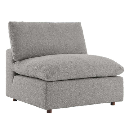 Commix Down Filled Overstuffed Boucle Fabric Armless Chair by Furniture For America