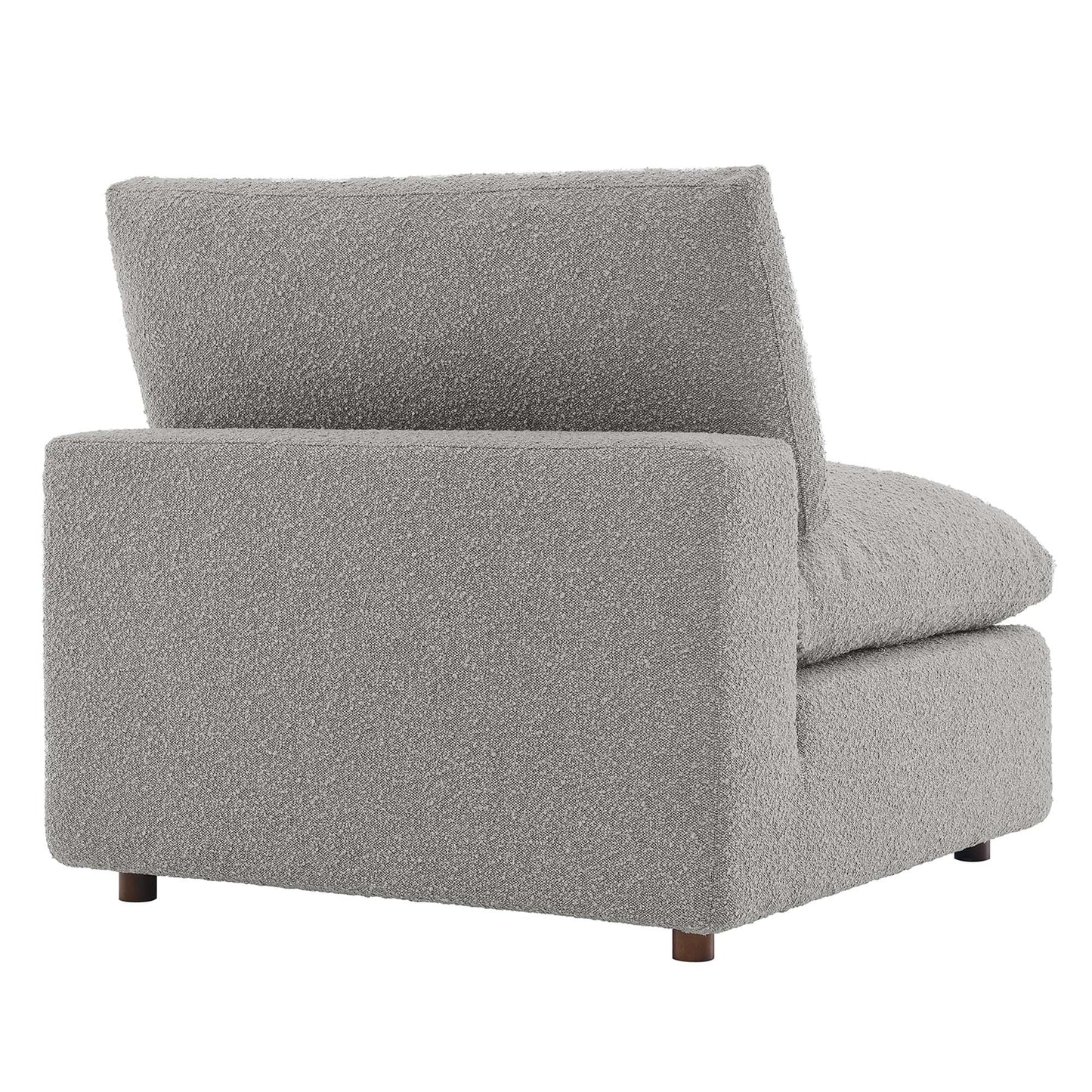 Commix Down Filled Overstuffed Boucle Fabric Armless Chair by Furniture For America