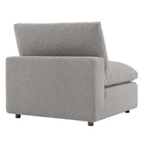 Linden Down Filled Overstuffed Boucle Fabric Armless Chair in Light Gray