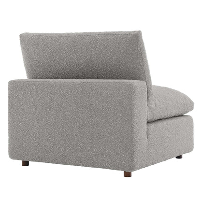 Commix Down Filled Overstuffed Boucle Fabric Armless Chair by Furniture For America