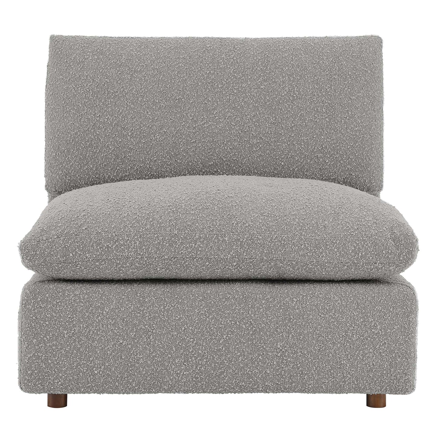 Commix Down Filled Overstuffed Boucle Fabric Armless Chair by Furniture For America