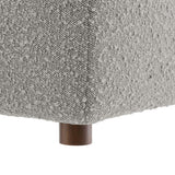 Linden Down Filled Overstuffed Boucle Fabric Armless Chair in Light Gray