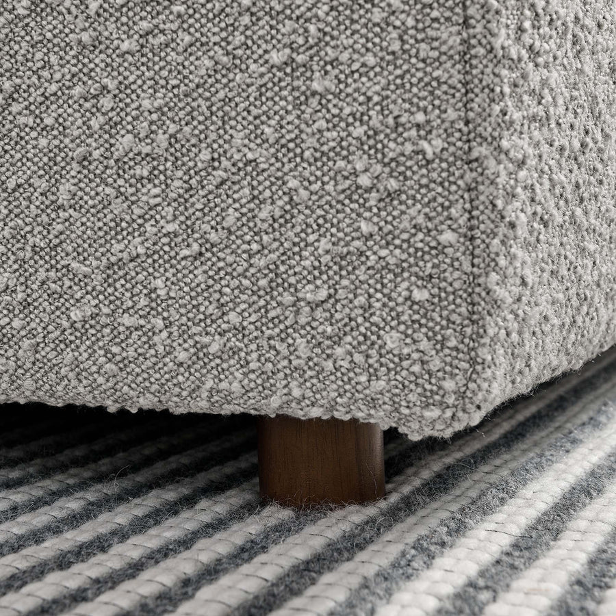Linden Down Filled Overstuffed Boucle Fabric Armless Chair in Light Gray