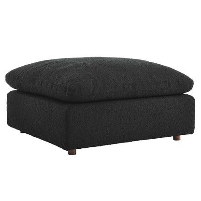 Commix Down Filled Overstuffed Boucle Fabric Ottoman by Furniture For America