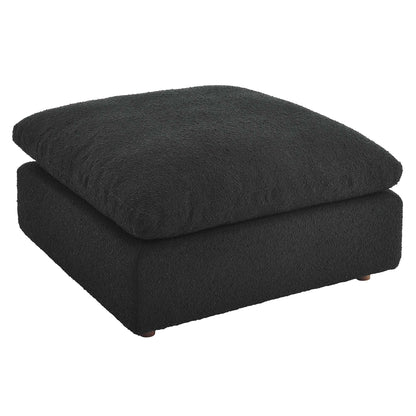 Commix Down Filled Overstuffed Boucle Fabric Ottoman by Furniture For America