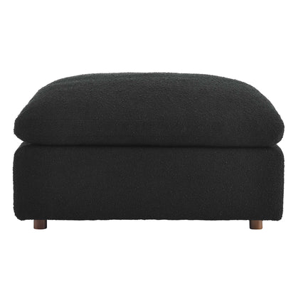 Commix Down Filled Overstuffed Boucle Fabric Ottoman by Furniture For America