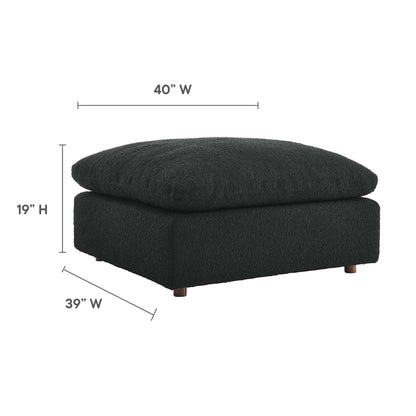 Commix Down Filled Overstuffed Boucle Fabric Ottoman by Furniture For America