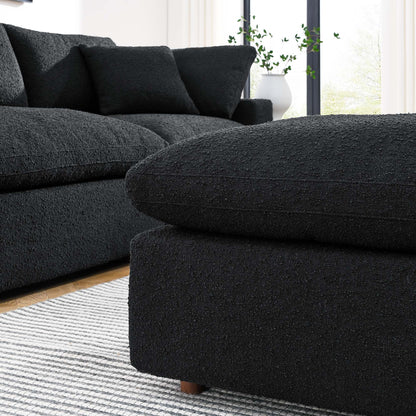 Commix Down Filled Overstuffed Boucle Fabric Ottoman by Furniture For America
