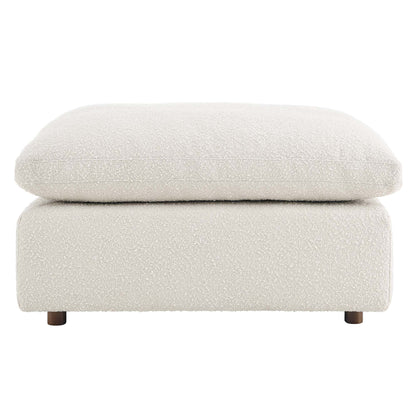 Commix Down Filled Overstuffed Boucle Fabric Ottoman by Furniture For America