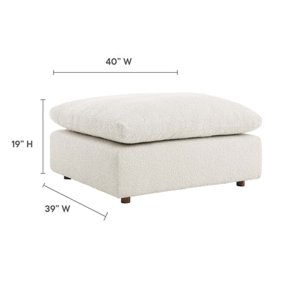 Commix Down Filled Overstuffed Boucle Fabric Ottoman by Furniture For America