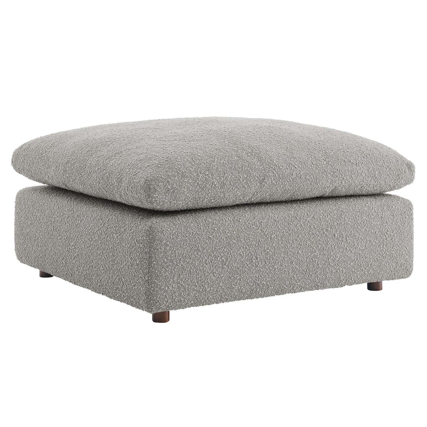 Commix Down Filled Overstuffed Boucle Fabric Ottoman by Furniture For America