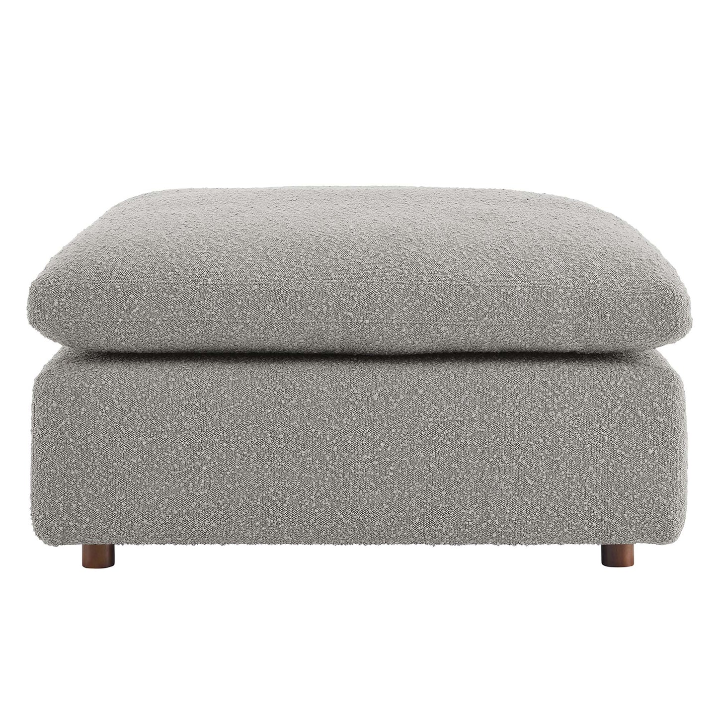 Commix Down Filled Overstuffed Boucle Fabric Ottoman by Furniture For America