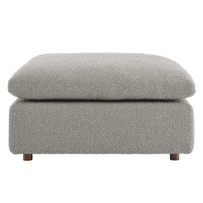 Commix Down Filled Overstuffed Boucle Fabric Ottoman by Furniture For America