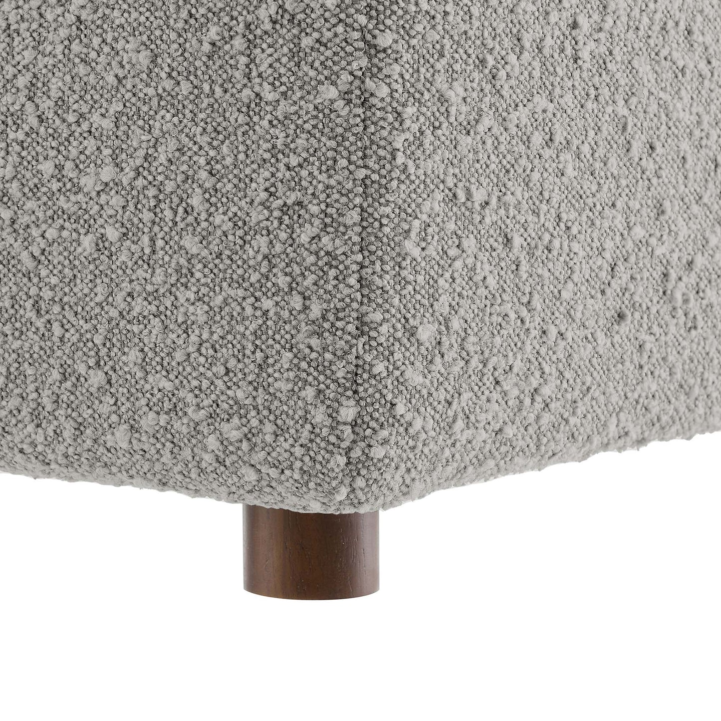 Commix Down Filled Overstuffed Boucle Fabric Ottoman by Furniture For America
