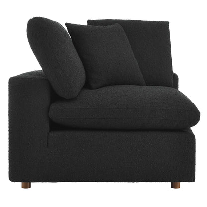 Commix Down Filled Overstuffed Boucle Fabric Corner Chair by Furniture For America