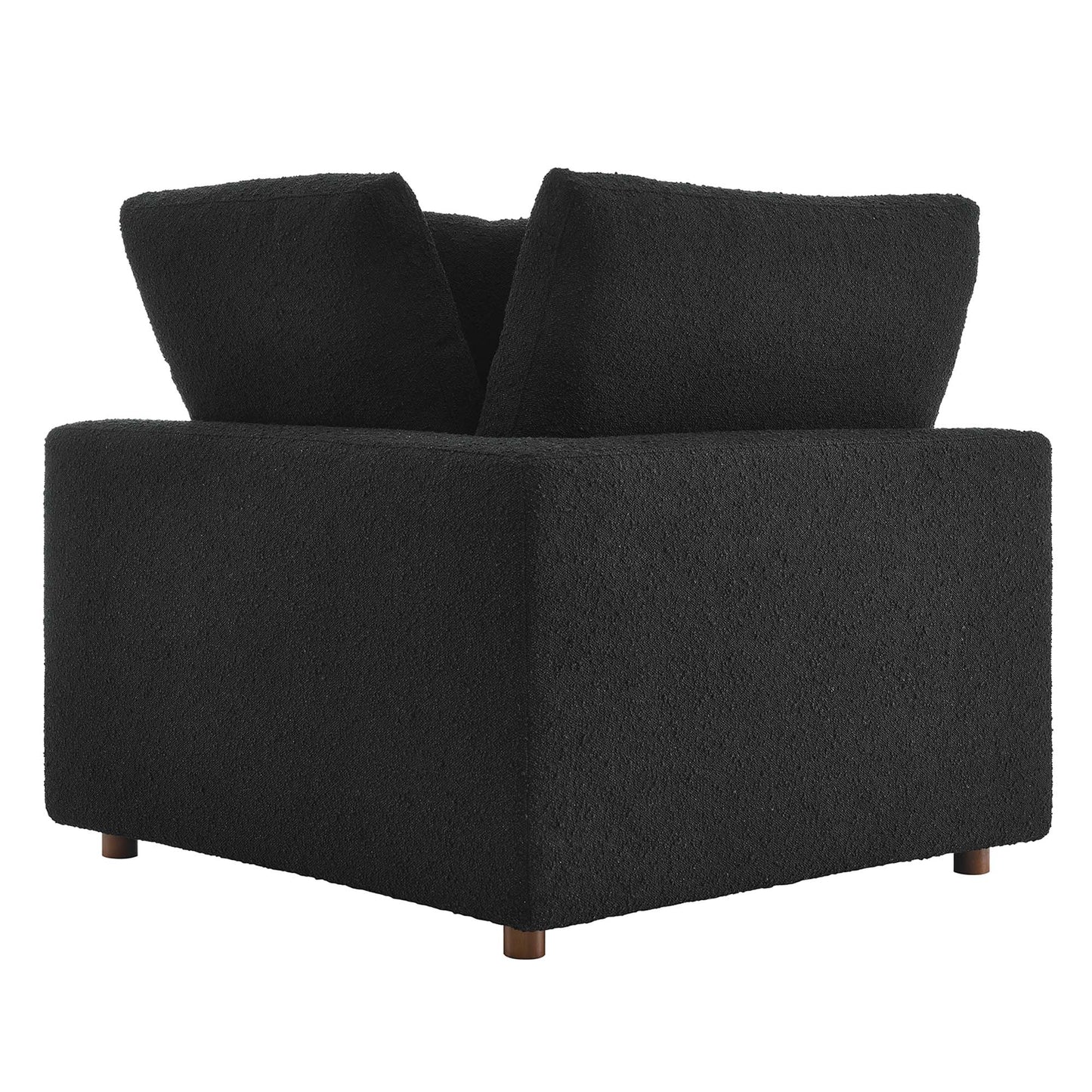 Commix Down Filled Overstuffed Boucle Fabric Corner Chair by Furniture For America