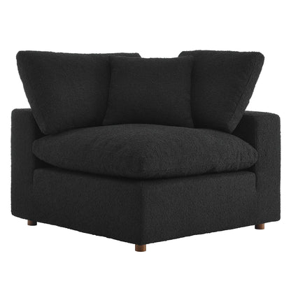 Commix Down Filled Overstuffed Boucle Fabric Corner Chair by Furniture For America