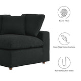 Linden Down Filled Overstuffed Boucle Fabric Corner Chair in Black