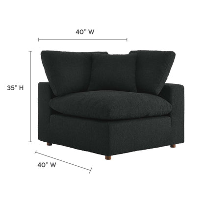 Commix Down Filled Overstuffed Boucle Fabric Corner Chair by Furniture For America