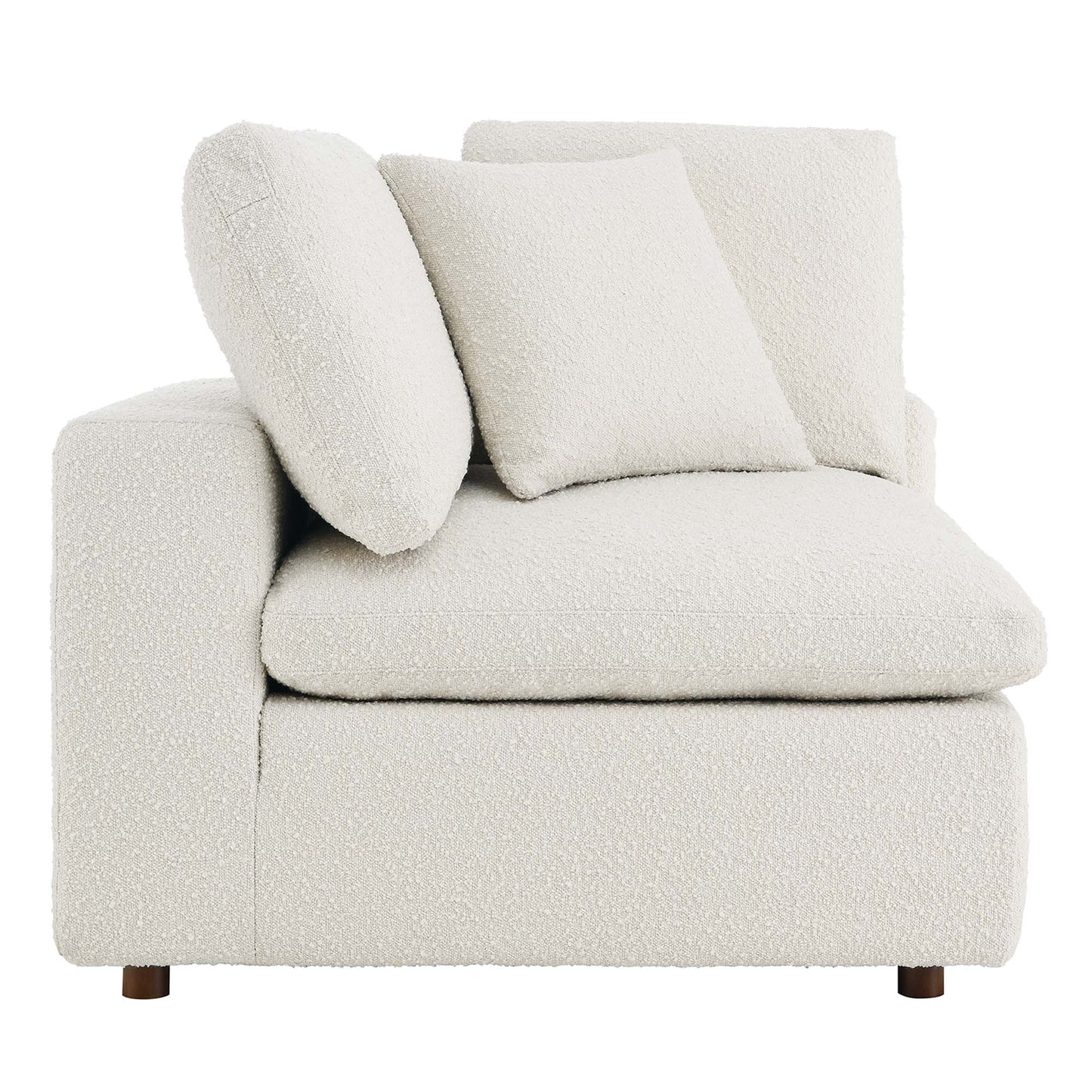 Commix Down Filled Overstuffed Boucle Fabric Corner Chair by Furniture For America