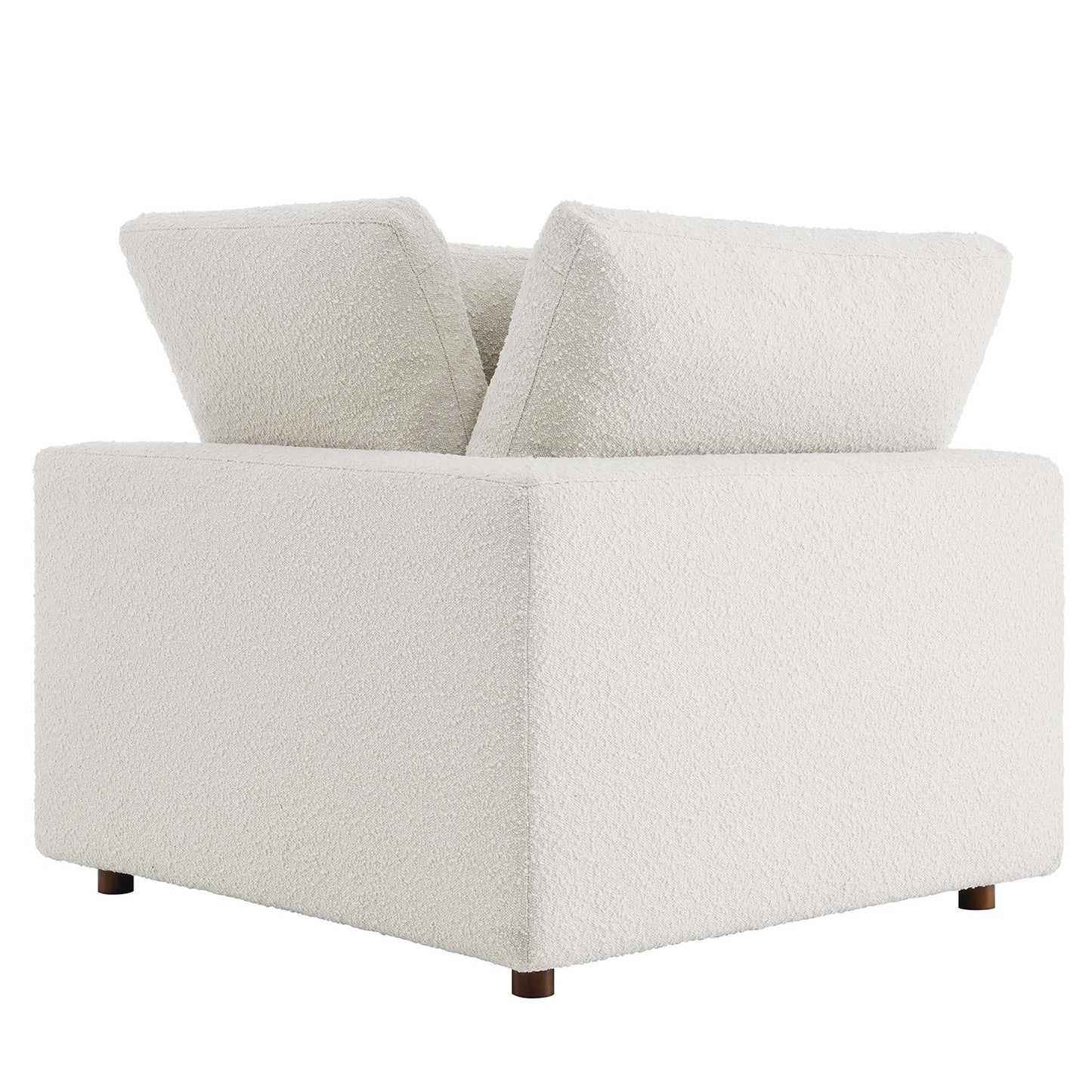 Commix Down Filled Overstuffed Boucle Fabric Corner Chair by Furniture For America