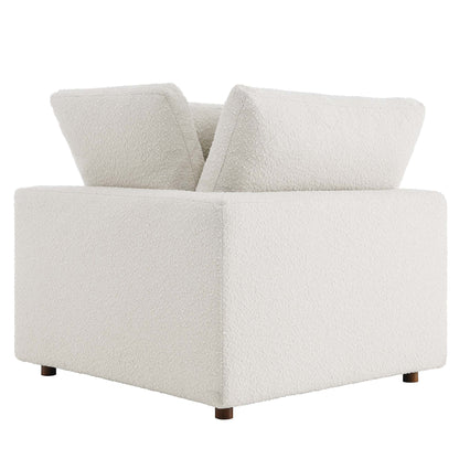 Commix Down Filled Overstuffed Boucle Fabric Corner Chair by Furniture For America