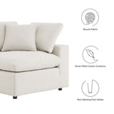 Linden Down Filled Overstuffed Boucle Fabric Corner Chair in Ivory