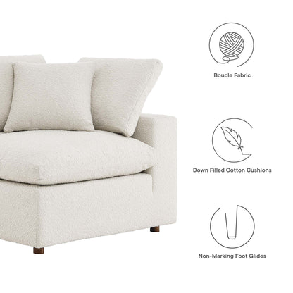 Commix Down Filled Overstuffed Boucle Fabric Corner Chair by Furniture For America
