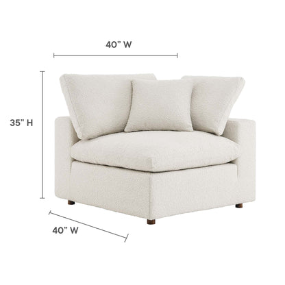 Commix Down Filled Overstuffed Boucle Fabric Corner Chair by Furniture For America