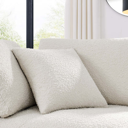 Commix Down Filled Overstuffed Boucle Fabric Corner Chair by Furniture For America