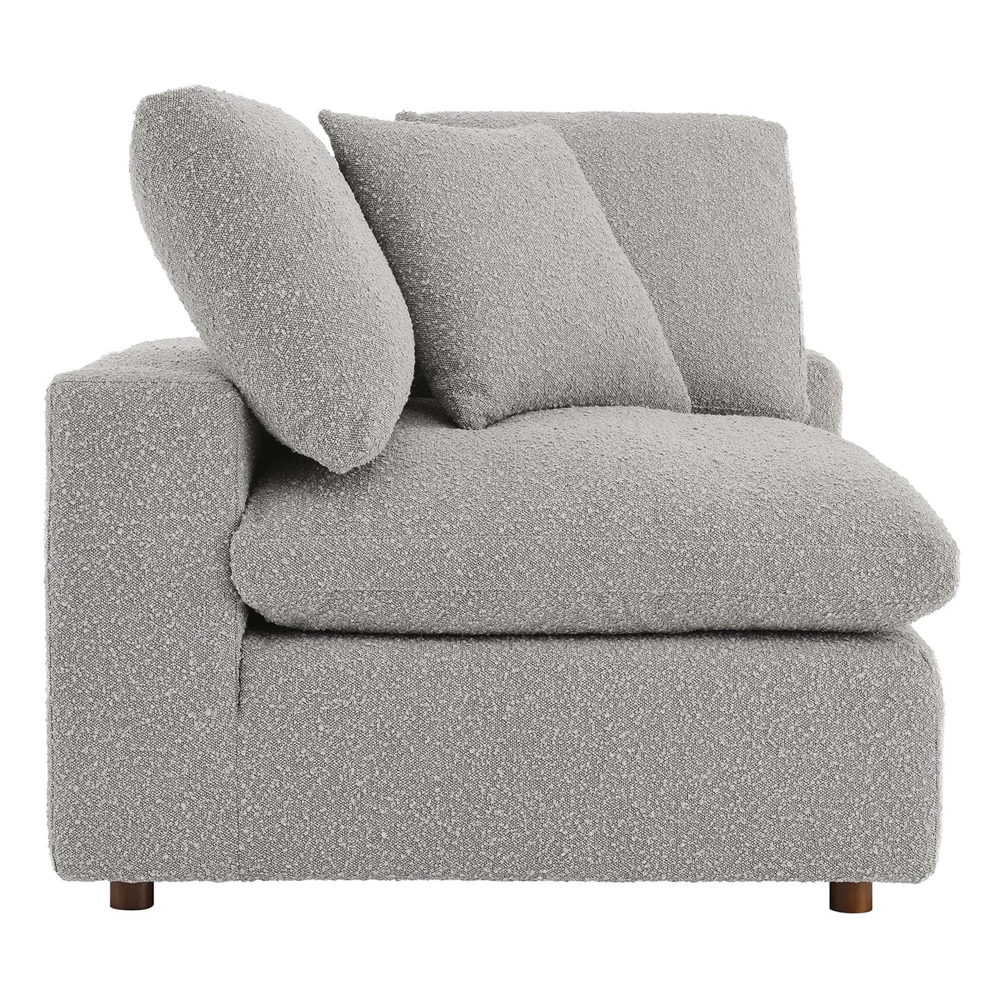 Commix Down Filled Overstuffed Boucle Fabric Corner Chair by Furniture For America