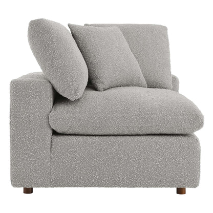 Commix Down Filled Overstuffed Boucle Fabric Corner Chair by Furniture For America