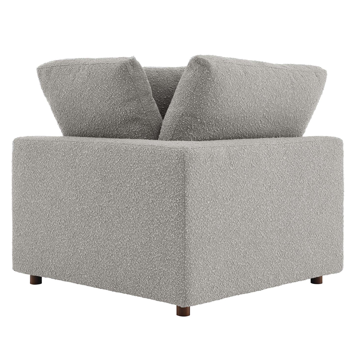 Commix Down Filled Overstuffed Boucle Fabric Corner Chair by Furniture For America