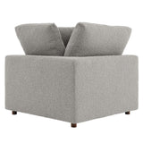 Linden Down Filled Overstuffed Boucle Fabric Corner Chair in Light Gray