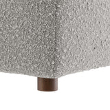 Linden Down Filled Overstuffed Boucle Fabric Corner Chair in Light Gray
