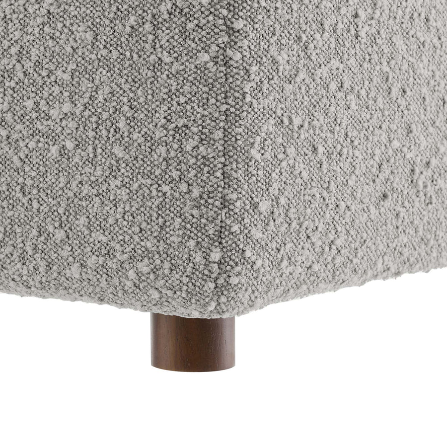 Linden Down Filled Overstuffed Boucle Fabric Corner Chair in Light Gray