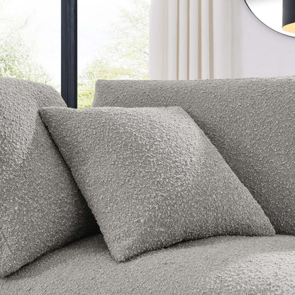 Commix Down Filled Overstuffed Boucle Fabric Corner Chair by Furniture For America