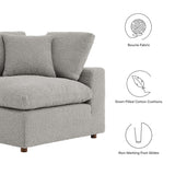 Linden Down Filled Overstuffed Boucle Fabric Corner Chair in Light Gray